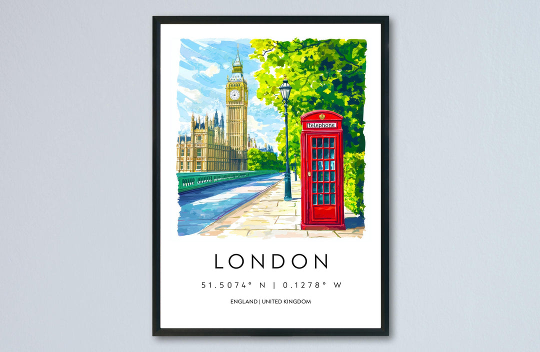 London Watercolor Poster London England Travel Print Wall Art London Home Decor London Gift Art Lovers UK Cityscape