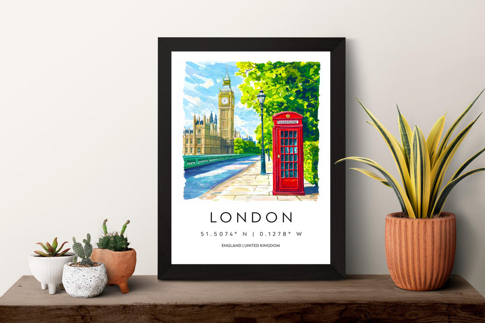 London Watercolor Poster London England Travel Print Wall Art London Home Decor London Gift Art Lovers UK Cityscape