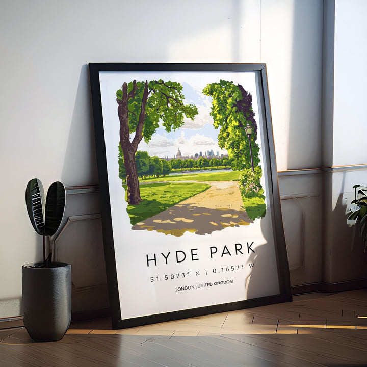 Hyde Park Watercolor Poster Hyde Park London Travel Print Wall Art Hyde Park Home Decor Hyde Park Gift Art Lovers UK Park