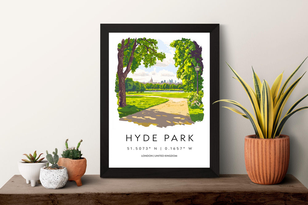 Hyde Park Watercolor Poster Hyde Park London Travel Print Wall Art Hyde Park Home Decor Hyde Park Gift Art Lovers UK Park