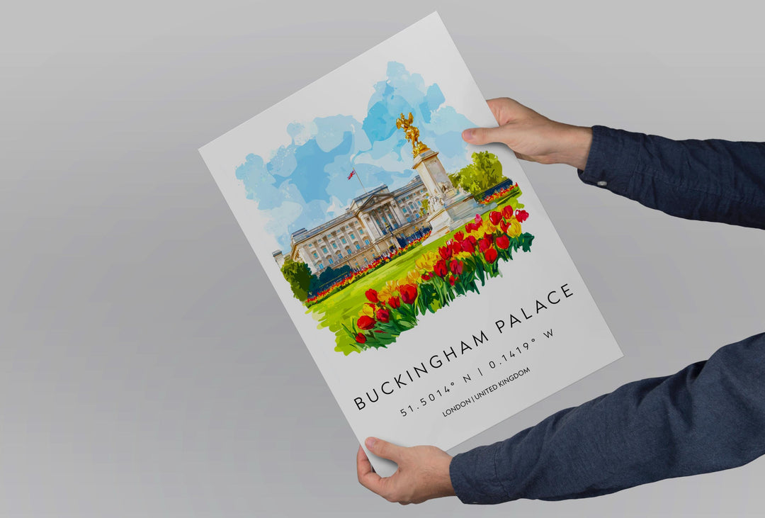 Buckingham Palace Watercolor Poster Buckingham Palace London Travel Print Wall Art Buckingham Palace Home Decor Buckingham Palace Gift