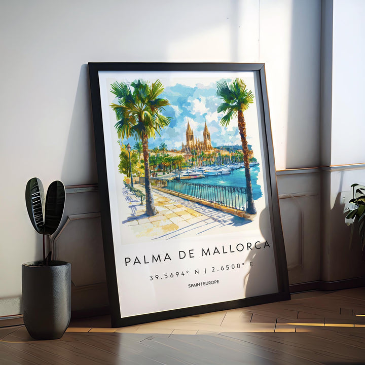 Palma de Mallorca Watercolor Poster Palma de Mallorca Spain Travel Print Wall Art Palma de Mallorca Home Decor Palma de Mallorca Gift Art