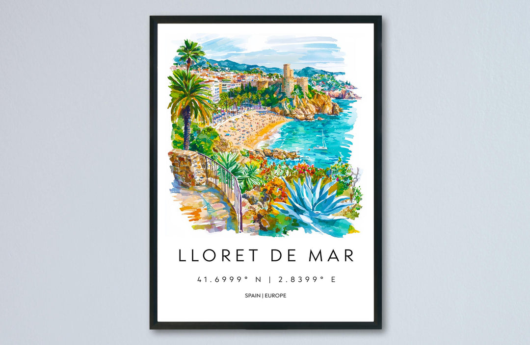 Lloret de Mar Watercolor Poster Lloret de Mar Spain Travel Print Wall Art Lloret de Mar Home Decor Lloret de Mar Gift Art Lovers Spain Art