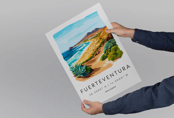 Fuerteventura Watercolor Poster Fuerteventura Spain Travel Print Wall Art Fuerteventura Home Decor Fuerteventura Gift Art Lovers Spain Art