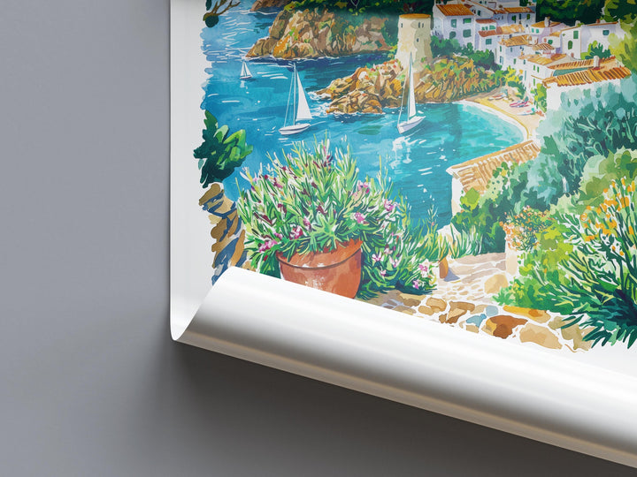 Costa Brava Watercolor Poster Costa Brava Spain Travel Print Wall Art Costa Brava Home Decor Costa Brava Gift Art Lovers Spain Art