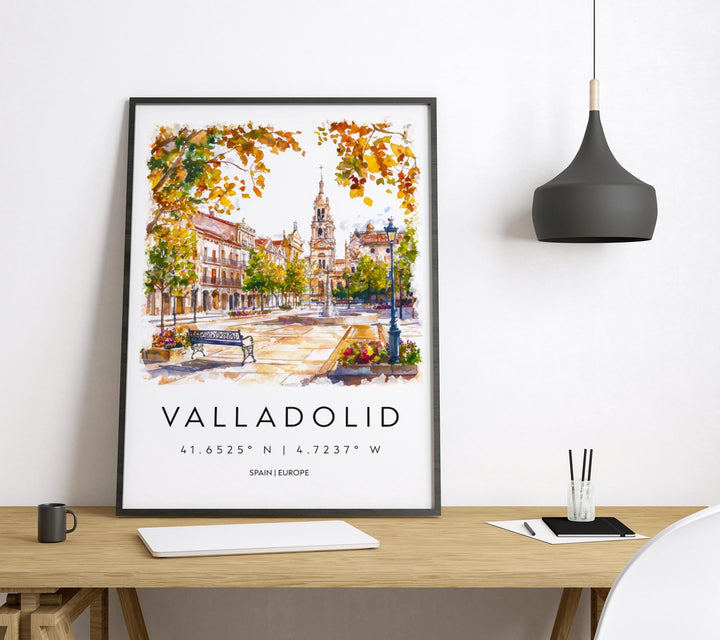 Valladolid Watercolor Poster Valladolid Spain Travel Print Wall Art Valladolid Home Decor Valladolid Gift Art Lovers Spain Art Cityscape