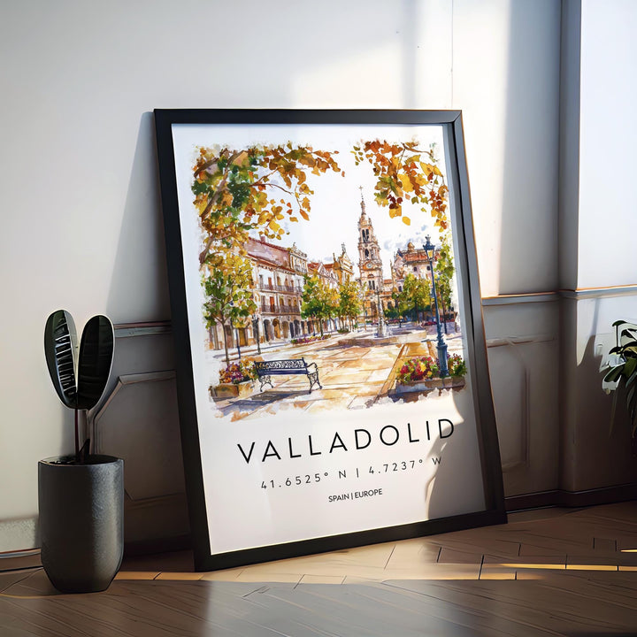 Valladolid Watercolor Poster Valladolid Spain Travel Print Wall Art Valladolid Home Decor Valladolid Gift Art Lovers Spain Art Cityscape