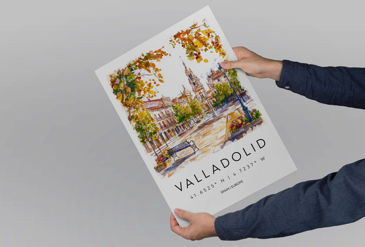 Valladolid Watercolor Poster Valladolid Spain Travel Print Wall Art Valladolid Home Decor Valladolid Gift Art Lovers Spain Art Cityscape