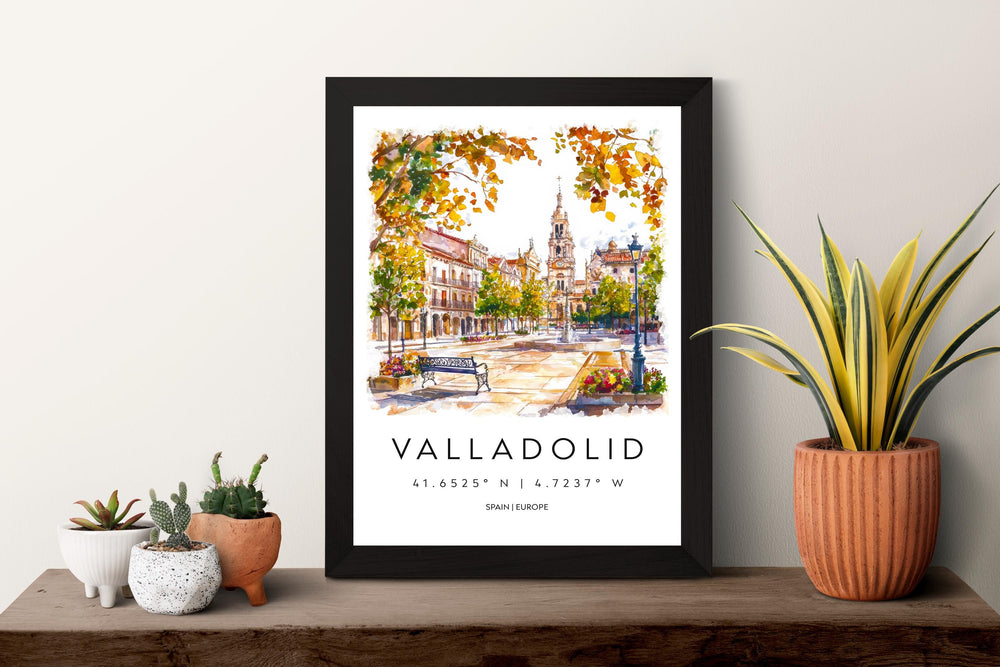 Valladolid Watercolor Poster Valladolid Spain Travel Print Wall Art Valladolid Home Decor Valladolid Gift Art Lovers Spain Art Cityscape