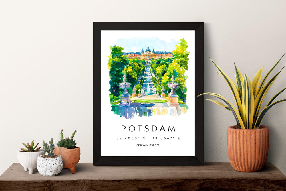 Potsdam Watercolor Poster Potsdam Germany Travel Print Wall Art Potsdam Home Decor Potsdam Gift Art Lovers Germany Art Potsdam Palaces