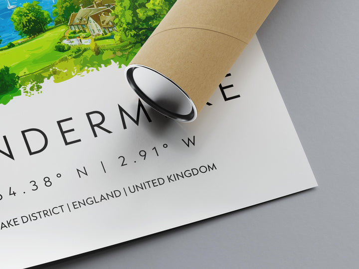 Windermere Watercolor Poster Windermere Lake District Travel Print Wall Art Windermere Home Decor Windermere Gift Art Lovers UK Lake