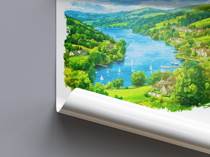 Windermere Watercolor Poster Windermere Lake District Travel Print Wall Art Windermere Home Decor Windermere Gift Art Lovers UK Lake