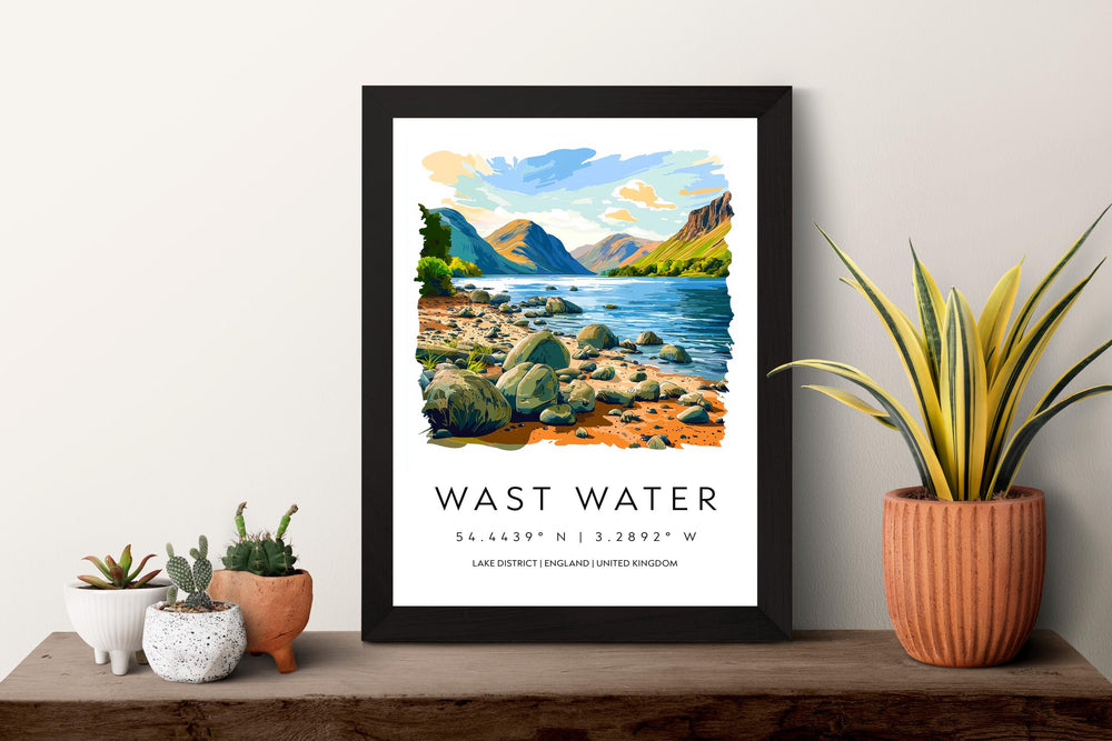 Wast Water Watercolor Poster Wast Water Lake District Travel Print Wall Art Wast Water Home Decor Wast Water Gift Art Lovers UK Lake