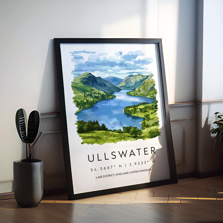 Ullswater Watercolor Poster Ullswater Lake District Travel Print Wall Art Ullswater Home Decor Ullswater Gift Art Lovers UK Lake