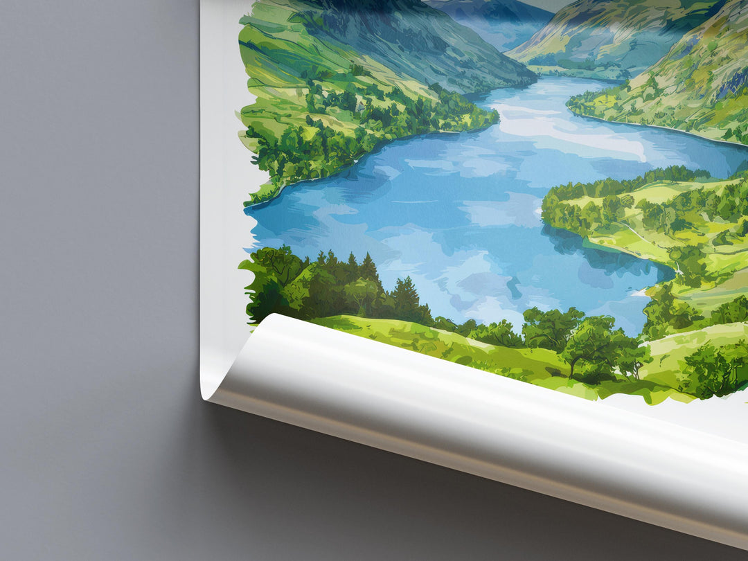 Ullswater Watercolor Poster Ullswater Lake District Travel Print Wall Art Ullswater Home Decor Ullswater Gift Art Lovers UK Lake