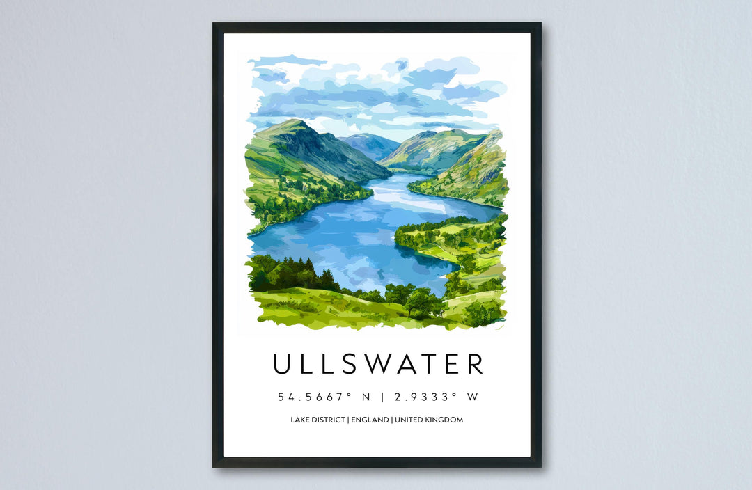 Ullswater Watercolor Poster Ullswater Lake District Travel Print Wall Art Ullswater Home Decor Ullswater Gift Art Lovers UK Lake