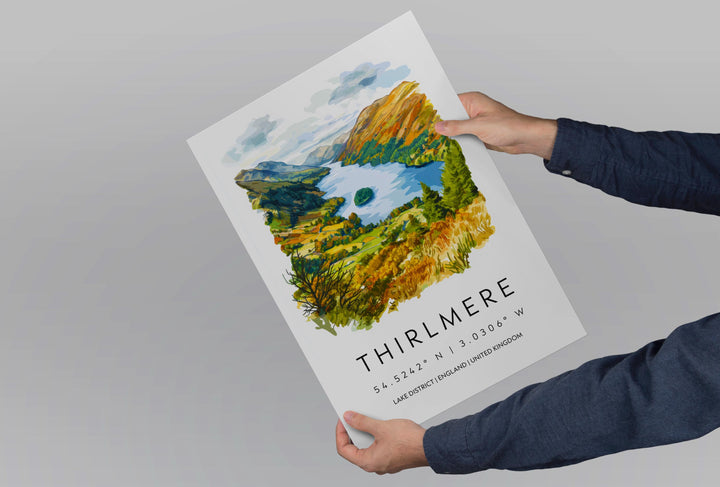 Thirlmere Watercolor Poster Thirlmere Lake District Travel Print Wall Art Thirlmere Home Decor Thirlmere Gift Art Lovers UK Lake