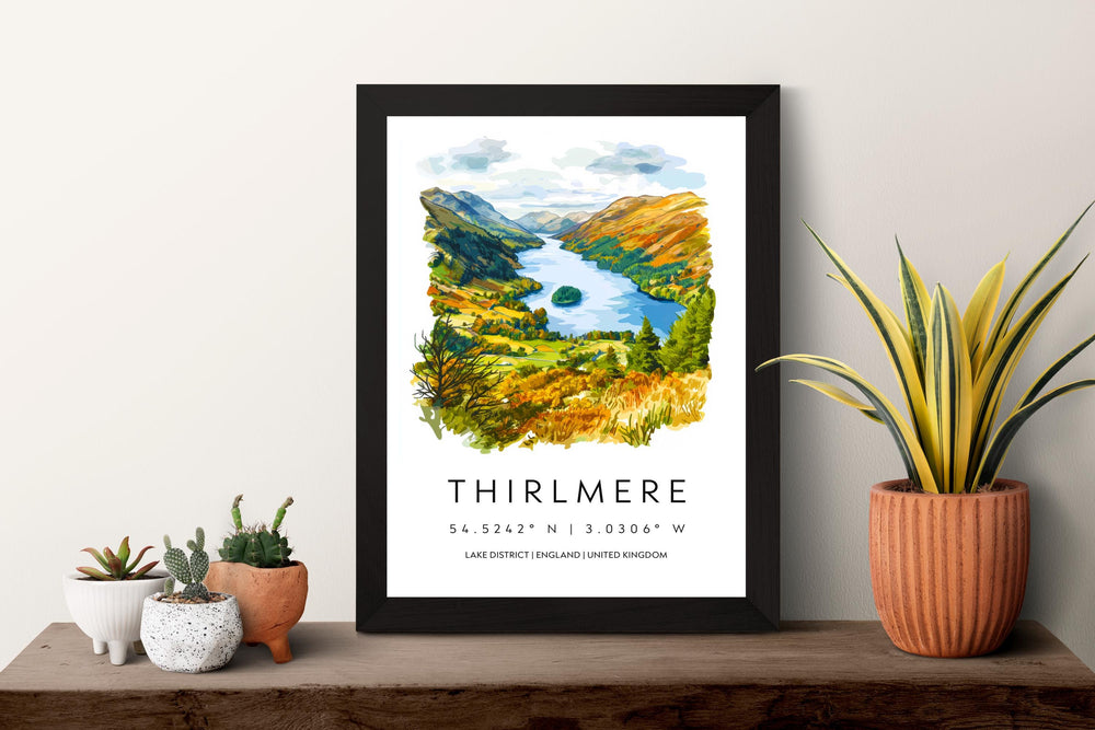 Thirlmere Watercolor Poster Thirlmere Lake District Travel Print Wall Art Thirlmere Home Decor Thirlmere Gift Art Lovers UK Lake