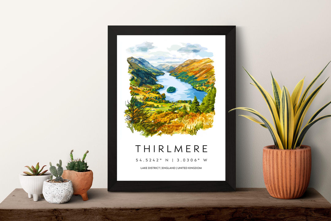 Thirlmere Watercolor Poster Thirlmere Lake District Travel Print Wall Art Thirlmere Home Decor Thirlmere Gift Art Lovers UK Lake