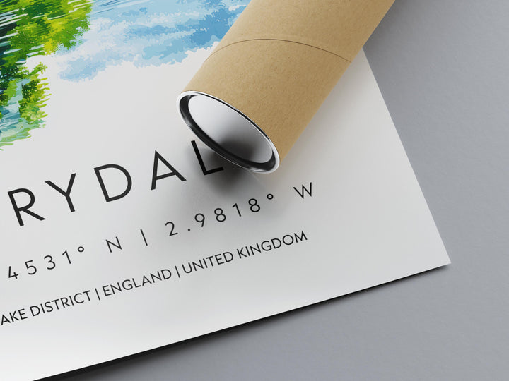 Rydal Watercolor Poster Rydal Lake District Travel Print Wall Art Rydal Home Decor Rydal Gift Art Lovers UK Lake Poet