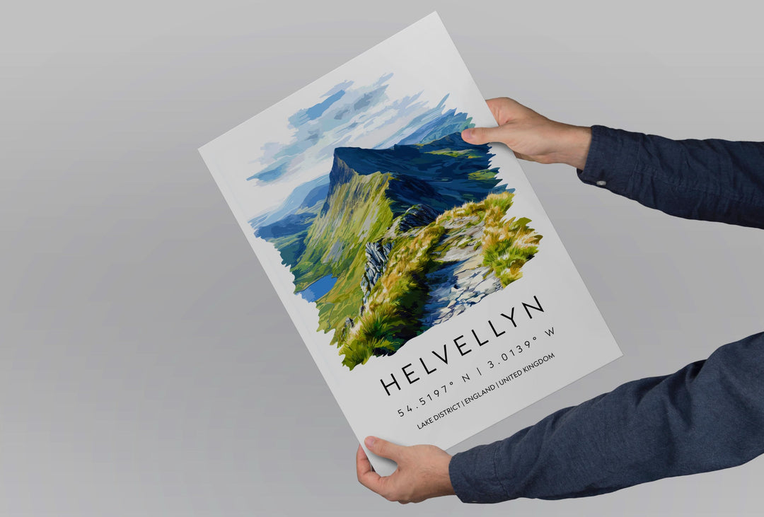 Helvellyn Watercolor Poster Helvellyn Lake District Travel Print Wall Art Helvellyn Home Decor Helvellyn Gift Art Lovers UK Mountain