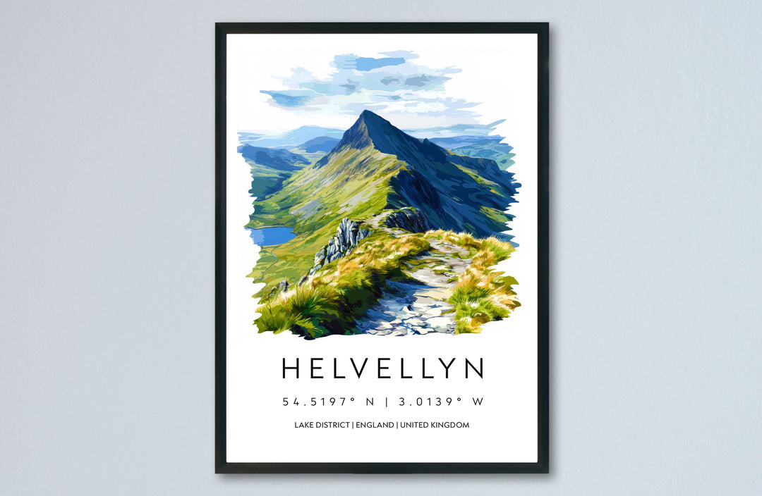 Helvellyn Watercolor Poster Helvellyn Lake District Travel Print Wall Art Helvellyn Home Decor Helvellyn Gift Art Lovers UK Mountain