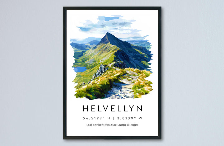 Helvellyn Watercolor Poster Helvellyn Lake District Travel Print Wall Art Helvellyn Home Decor Helvellyn Gift Art Lovers UK Mountain