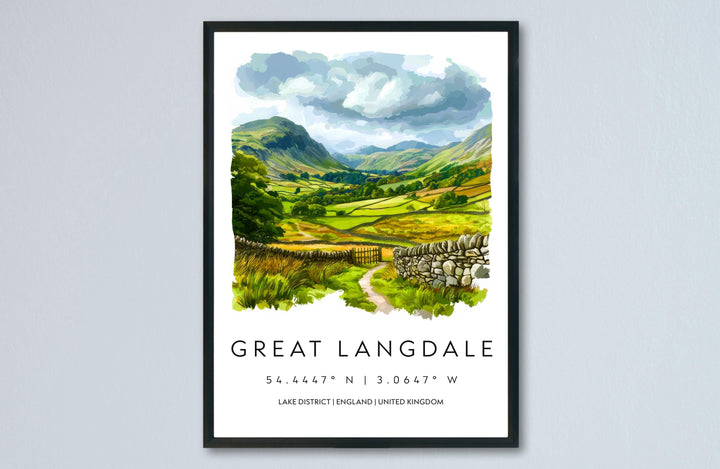 Great Langdale Watercolor Poster Great Langdale Lake District Travel Print Wall Art Great Langdale Home Decor Great Langdale Gift UK Valley