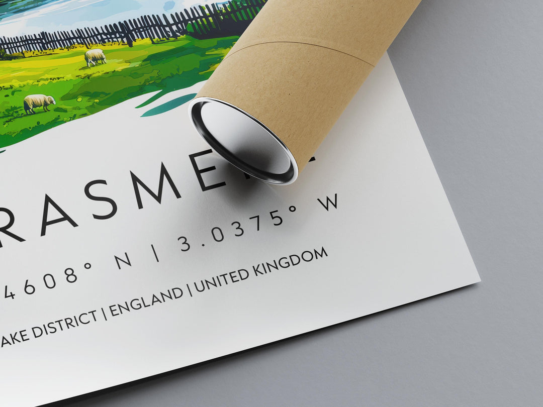 Grasmere Watercolor Poster Grasmere Lake District Travel Print Wall Art Grasmere Home Decor Grasmere Gift Art Lovers UK Village