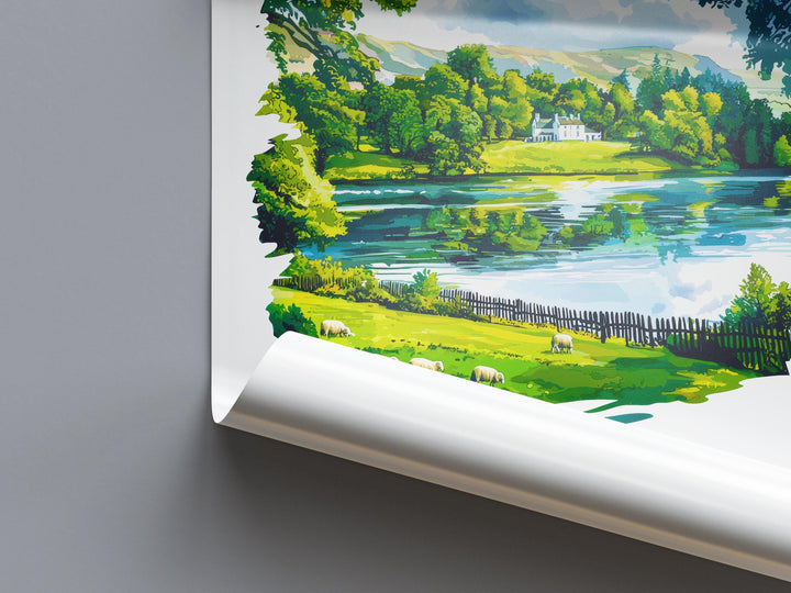 Grasmere Watercolor Poster Grasmere Lake District Travel Print Wall Art Grasmere Home Decor Grasmere Gift Art Lovers UK Village