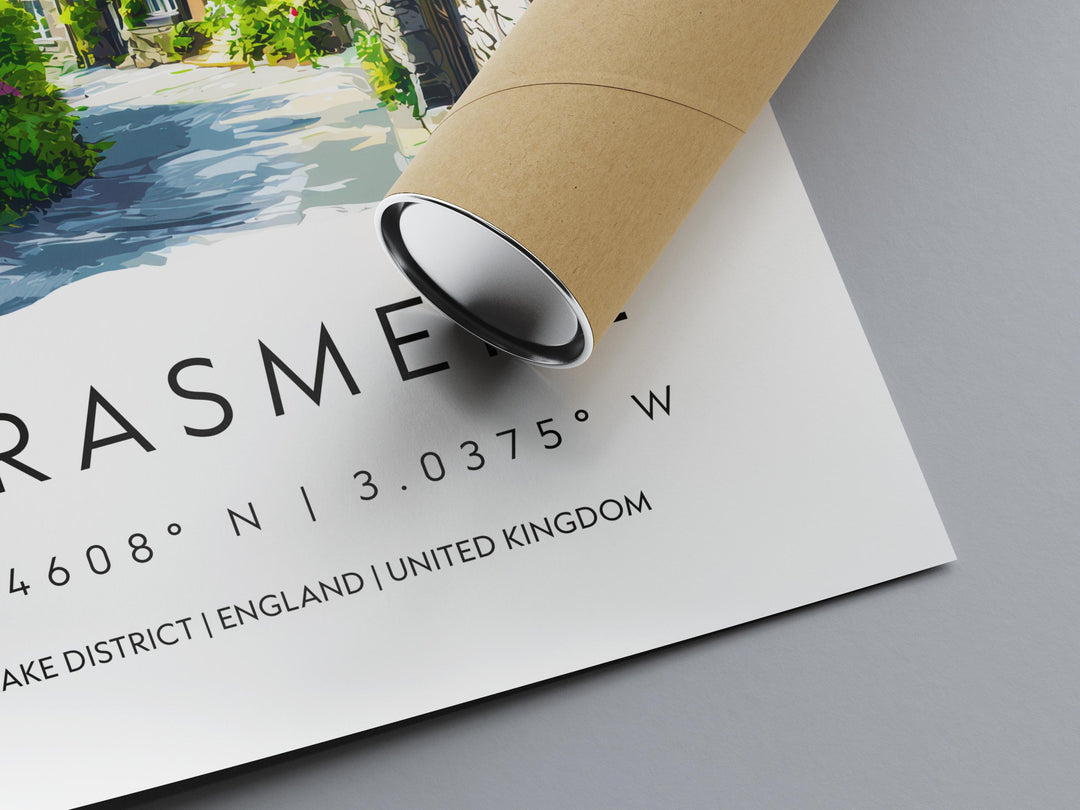 Grasmere Watercolor Poster Grasmere Lake District Travel Print Wall Art Grasmere Home Decor Grasmere Gift Art Lovers UK Village