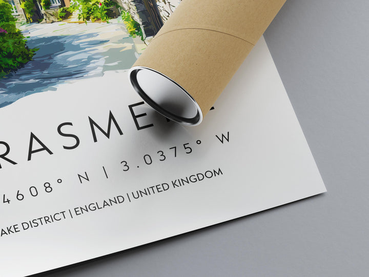 Grasmere Watercolor Poster Grasmere Lake District Travel Print Wall Art Grasmere Home Decor Grasmere Gift Art Lovers UK Village