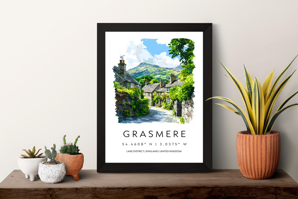 Grasmere Watercolor Poster Grasmere Lake District Travel Print Wall Art Grasmere Home Decor Grasmere Gift Art Lovers UK Village