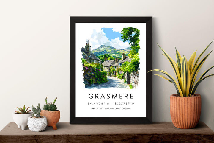 Grasmere Watercolor Poster Grasmere Lake District Travel Print Wall Art Grasmere Home Decor Grasmere Gift Art Lovers UK Village