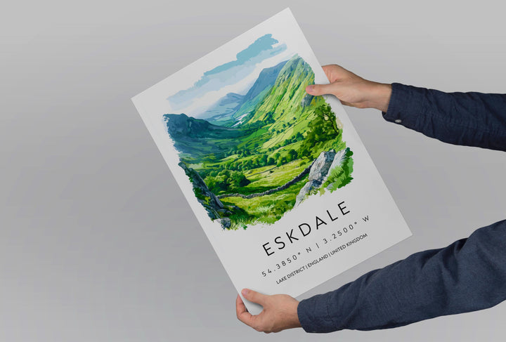 Eskdale Watercolor Poster Eskdale Lake District Travel Print Wall Art Eskdale Home Decor Eskdale Gift Art Lovers UK Valley