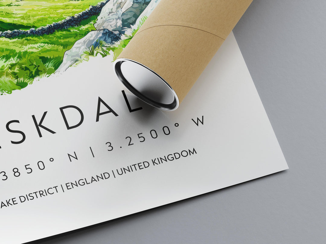Eskdale Watercolor Poster Eskdale Lake District Travel Print Wall Art Eskdale Home Decor Eskdale Gift Art Lovers UK Valley