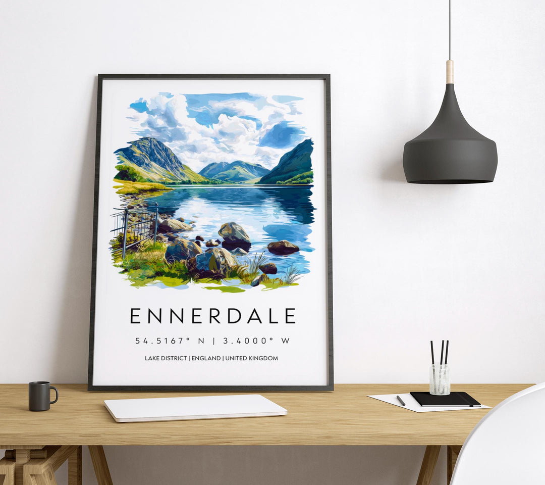 Ennerdale Watercolor Poster Ennerdale Lake District Travel Print Wall Art Ennerdale Home Decor Ennerdale Gift Art Lovers UK Lake