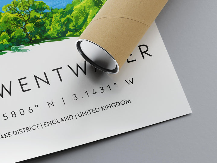 Derwentwater Watercolor Poster Derwentwater Lake District Travel Print Wall Art Derwentwater Home Decor Derwentwater Gift UK Lake