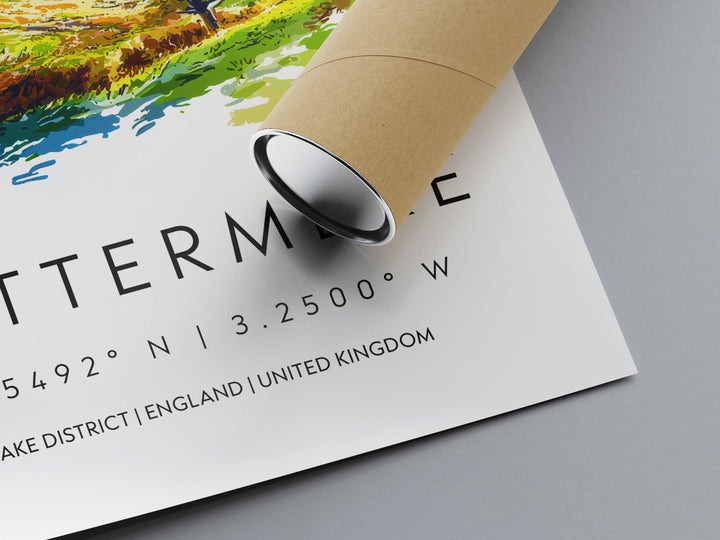 Buttermere Watercolor Poster Buttermere Lake District Travel Print Wall Art Buttermere Home Decor Buttermere Gift Art Lovers UK Lake