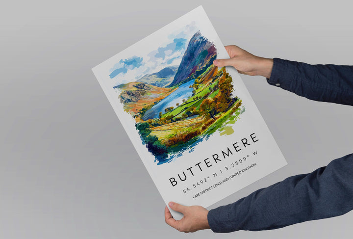 Buttermere Watercolor Poster Buttermere Lake District Travel Print Wall Art Buttermere Home Decor Buttermere Gift Art Lovers UK Lake