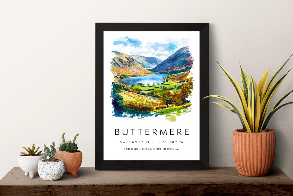 Buttermere Watercolor Poster Buttermere Lake District Travel Print Wall Art Buttermere Home Decor Buttermere Gift Art Lovers UK Lake