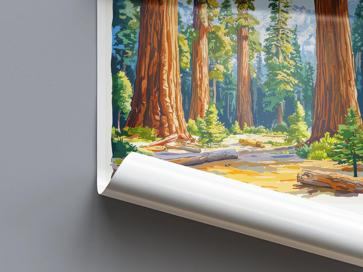 Sequoia Watercolor Poster Sequoia California Travel Print Wall Art Sequoia Home Decor Sequoia Gift Art Lovers Sequoia National Park