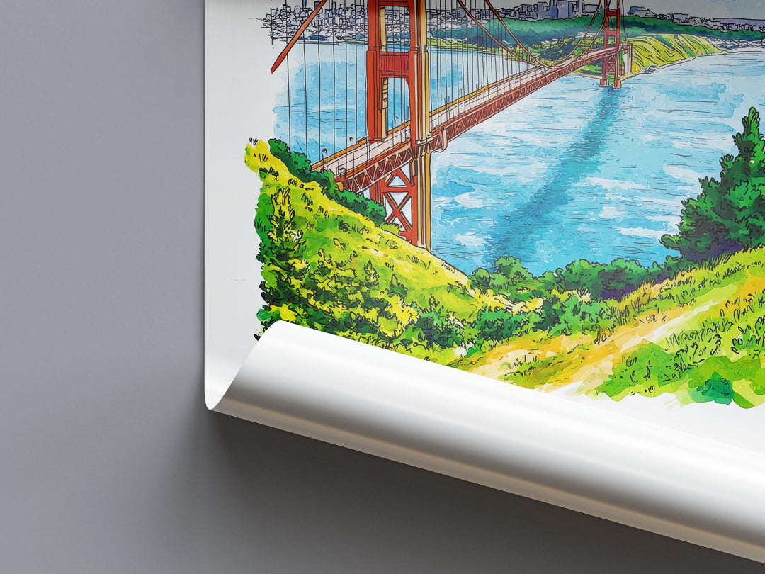San Francisco Watercolor Poster San Francisco California Travel Print Wall Art San Francisco Home Decor San Francisco Gift Art Lovers