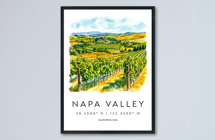 Napa Valley Watercolor Poster Napa Valley California Travel Print Wall Art Napa Valley Home Decor Napa Valley Gift Art Lovers Wine Country