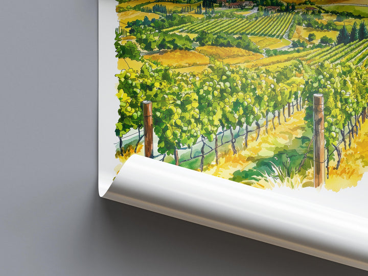 Napa Valley Watercolor Poster Napa Valley California Travel Print Wall Art Napa Valley Home Decor Napa Valley Gift Art Lovers Wine Country