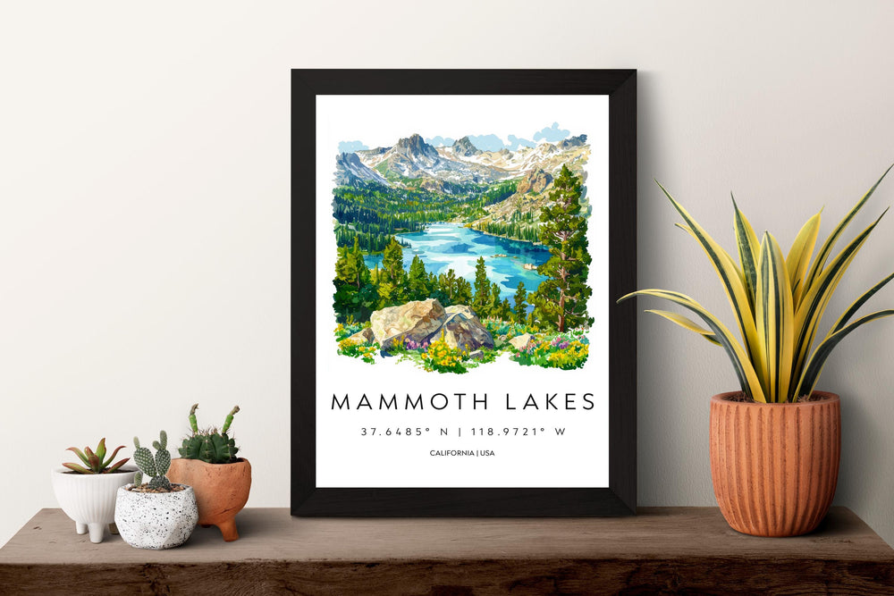 Mammoth Lakes Watercolor Poster Mammoth Lakes California Travel Print Wall Art Mammoth Lakes Home Decor Mammoth Lakes Gift Art Lovers