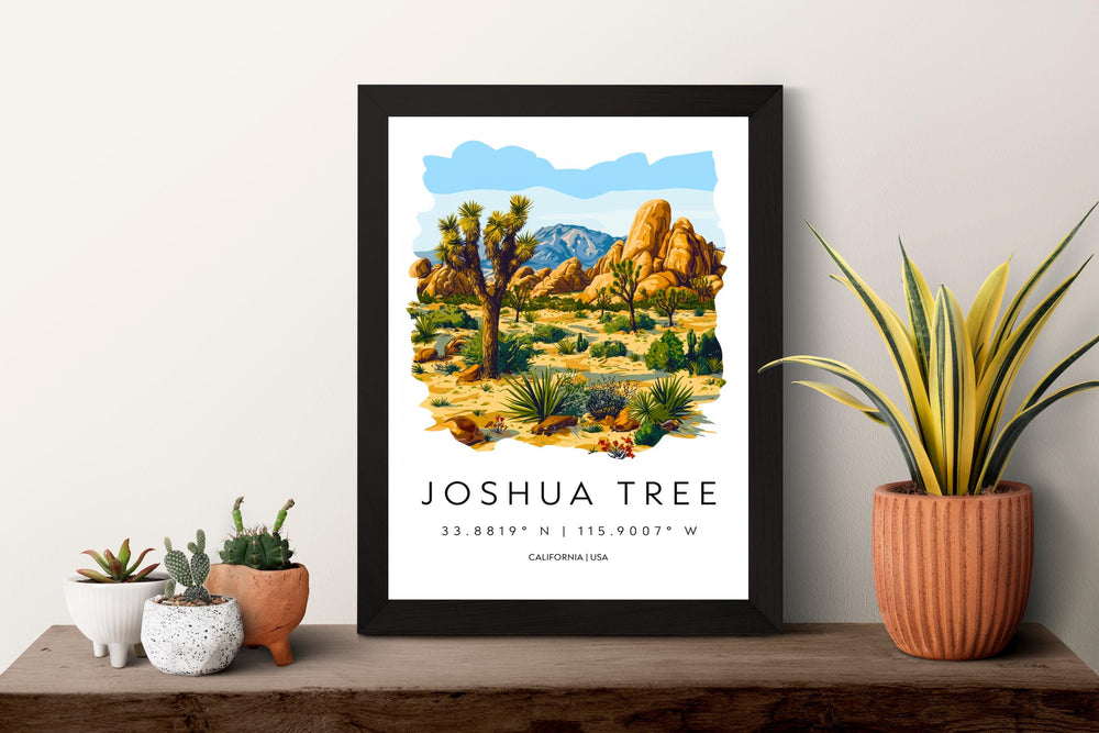 Joshua Tree Watercolor Poster Joshua Tree California Travel Print Wall Art Joshua Tree Home Decor Joshua Tree Gift Art Lovers Desert Park
