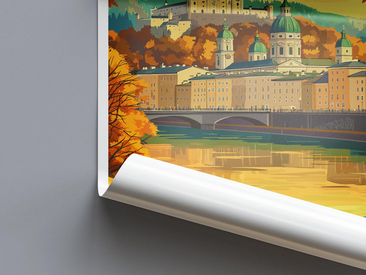 Austria Travel Poster Europe Wall Art Vienna Cityscape Print Urban Decor Austria Gift Souvenir Scene Alpine Landmark Art