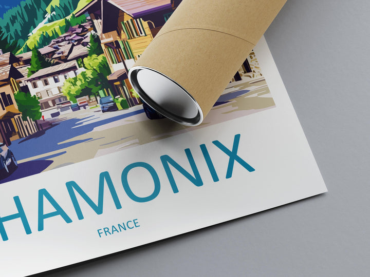 Chamonix Travel Poster France Wall Art Mont Blanc Alpine Print Nature Decor French Gift Souvenir Scene Europe Mountain Art