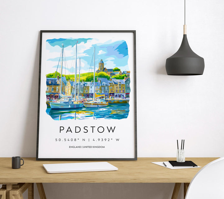 Padstow Watercolor Poster Padstow Cornwall Travel Print Wall Art Padstow Home Decor Padstow Gift Art Lovers UK Fishing Port